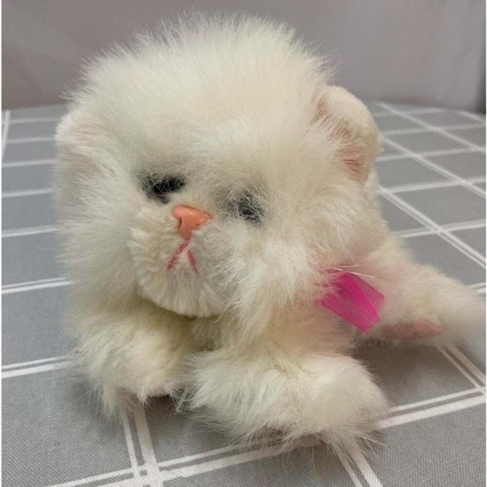 Vtg Kitty Kitty Kittens 1992 TYCO Snowball White Persian Blue Eyes Purring Rare